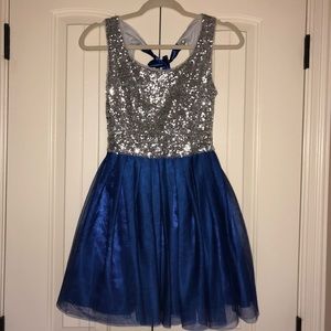 Blue and Silver Sequin Dress